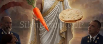 Donald Trump aggressively forcing someone to choose between carrots and tortillas.
